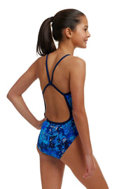 FUNKITA GIRLS TRUE BLUEY SINGLE STRAP ONE PIECE - Blue