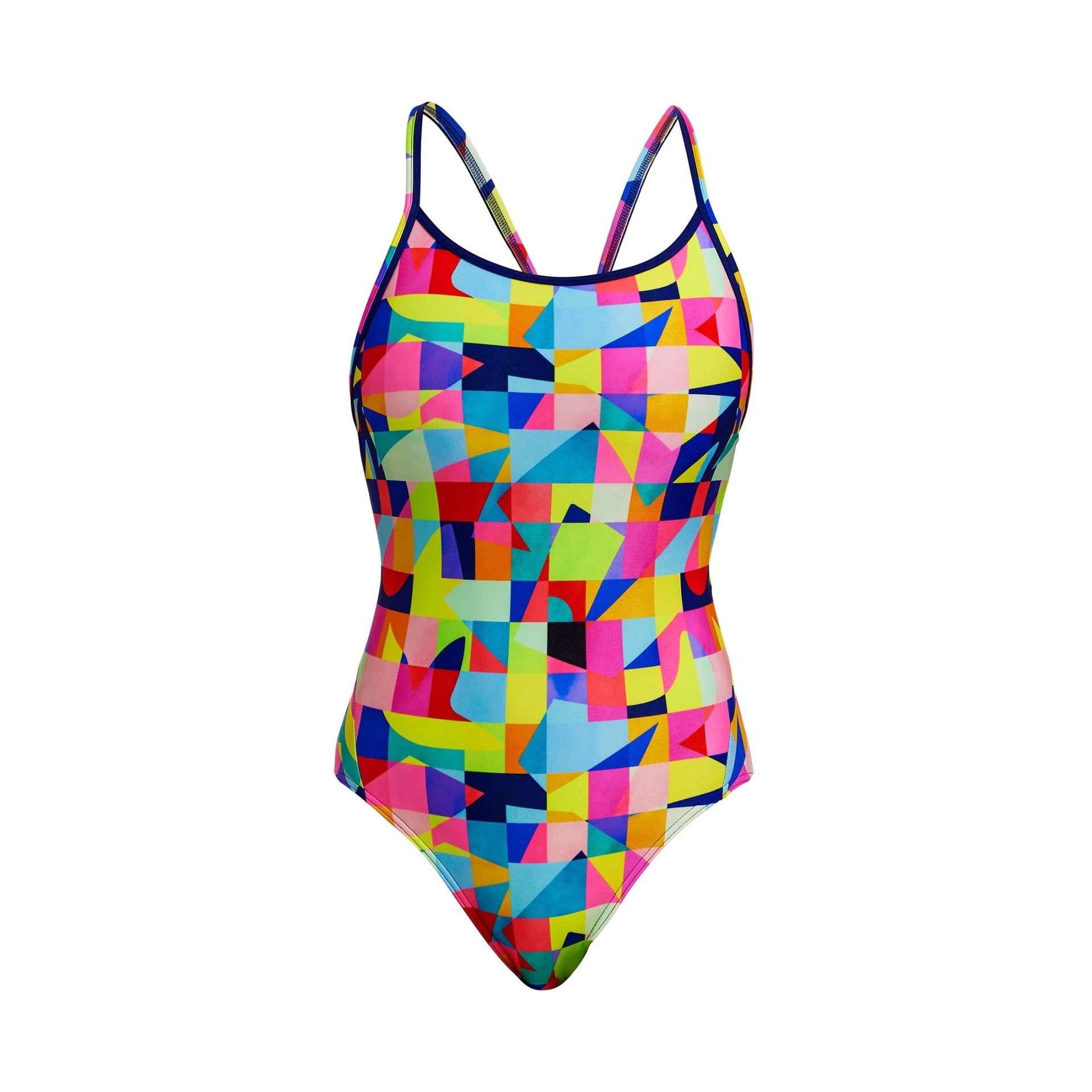 FUNKITA WOMENS ON THE GRID DIAMOND BACK ONE PIECE - Multicolour